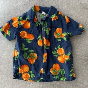 3T Orange Button up